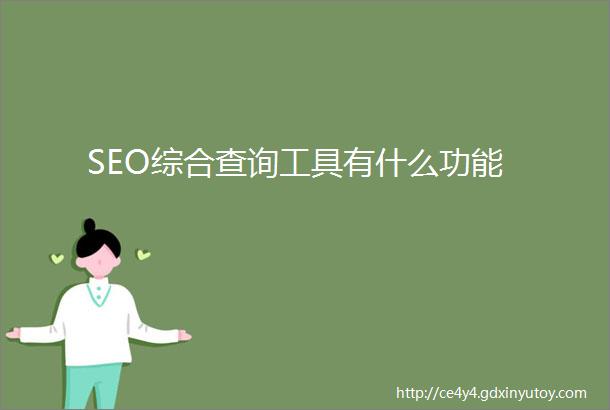 SEO综合查询工具有什么功能